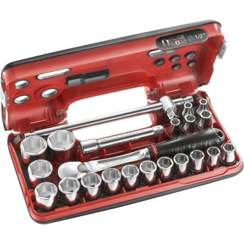 Facom compacte doos 1/2''6-kant met ratel met stofdichte kop - glijdend handvat - SL.DBOX4