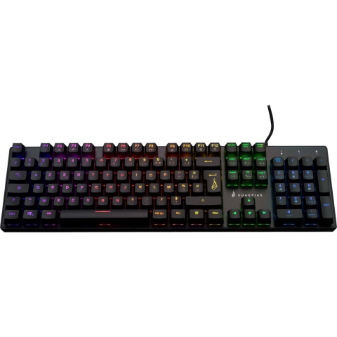 Surefire Gaming KingPin M2 Gaming-toetsenbord Kabelgebonden, USB AZERTY, Frans Zwart Verlicht, Multimediatoetsen