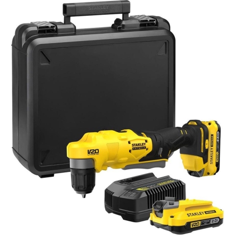 Stanley FATMAX SFMCD750D2K V20 Haakse Boormachine | 2X 2Ah Kit - SFMCD750D2K-QW