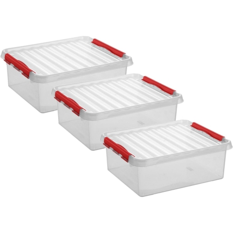 4x stuks opberg box/opbergdoos 25 liter 50 x 40 x 18 cm kunststof -