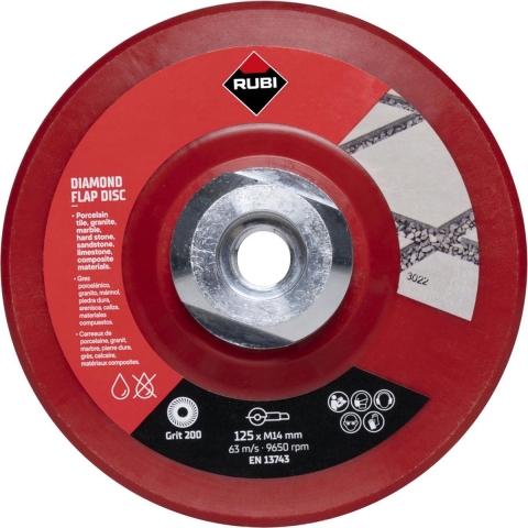 Rubi Flap disc 200 Fijne Korrel Grit | 125mm | M14 - 32939