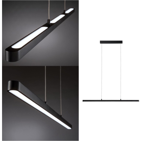 Paulmann Lento 79694 LED-hanglamp LED LED vast ingebouwd 43 W Zwart (glanzend)