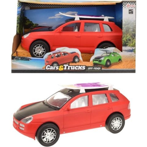 Toi-toys Auto Met Surfboard Rood 31 Cm