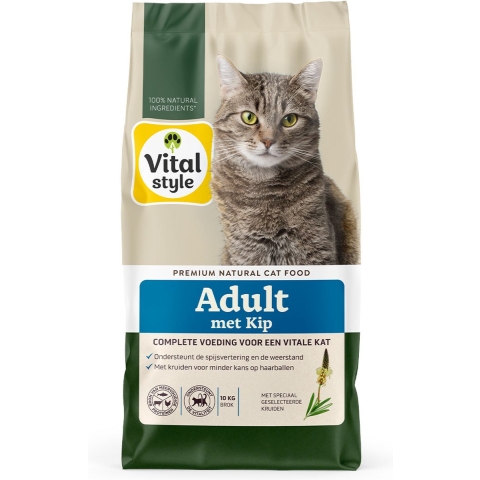 VITALstyle Adult Kip Kattenvoer 10 kg