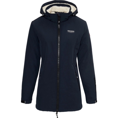 Nordberg Teddy Sherpa gevoerde softshell ski jas dames navy, L