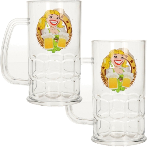 Set van 30x stuks bierfeest/Oktoberfest bierpul/bierglas plastic 400 ml -