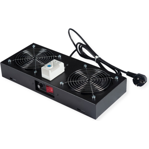ROLINE ventilatie-unit met 2 ventilatoren, voor 19-inch wandbehuizing zwart