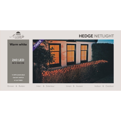 2x stuks haag verlichting lichtnet met timer 240 lampjes warm wit 500 cm -