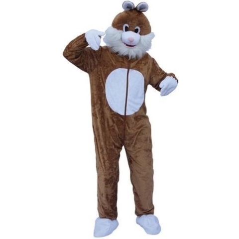 Carnaval verkleed dierenpak Konijn/Haas- Pluche - bruin - volwassenen One size -