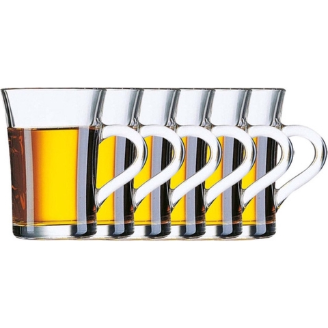 12x stuks luxe Theeglazen/koffieglazen transparant 230 ml -