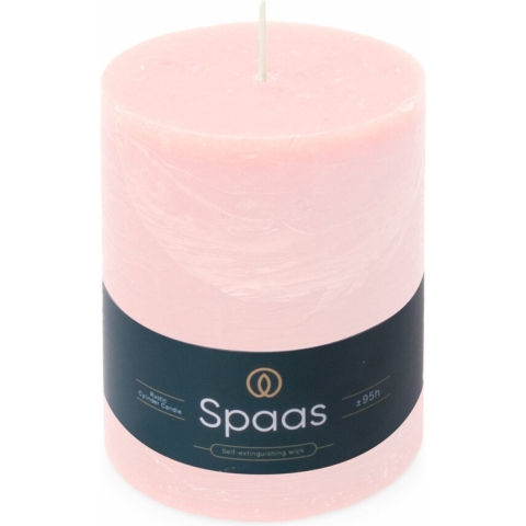 6x SPAAS Rustieke Pillarkaars± 95 branduren Lichtroze