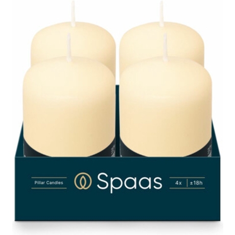 12x SPAAS Cilinderkaars Ivoor 50/80 mm± 18 branduren