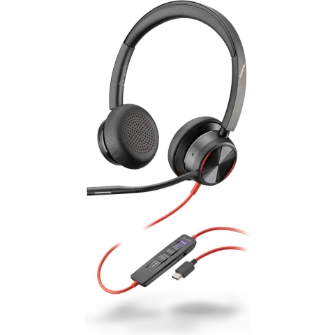 HP Poly Blackwire C8225-M On Ear headset Kabel Stereo Zwart Noise Cancelling Headset, Volumeregeling, Microfoon uitschakelbaar (mute)