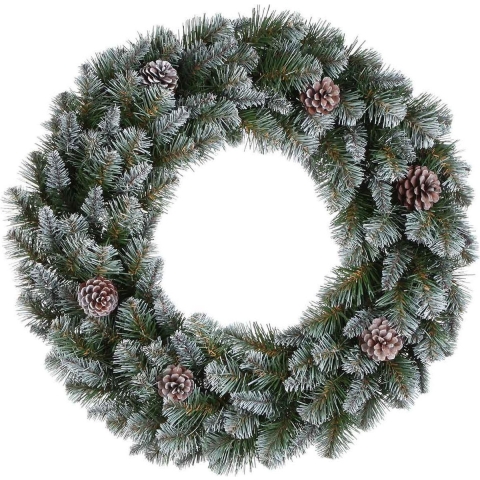 Empress wreath green frosted TIPS 320 - d90cm - Triumph Tree