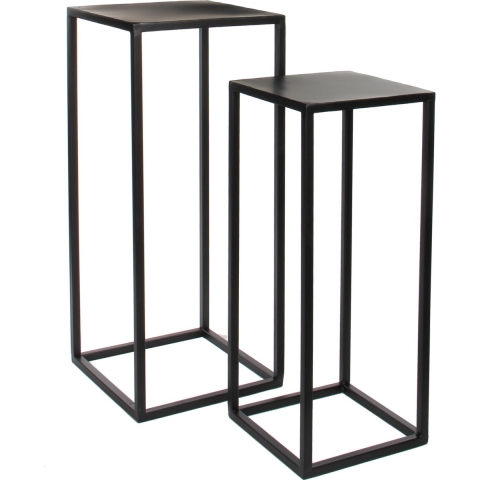2x Bijzettafels/plantenstandaards Goa 30 x 30 x 70 cm -