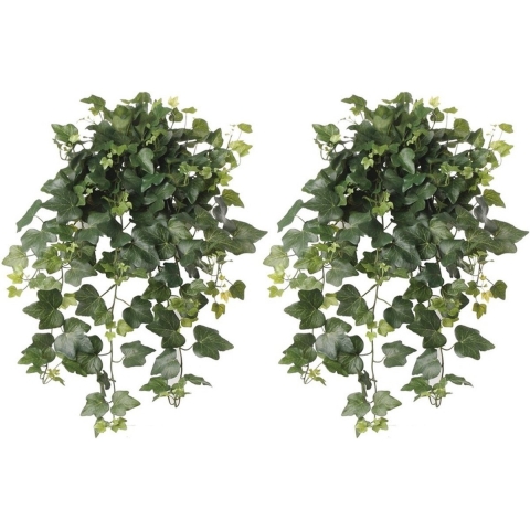 2x Groene Hedera Helix/klimop kunstplanten 65 cm voor buiten -