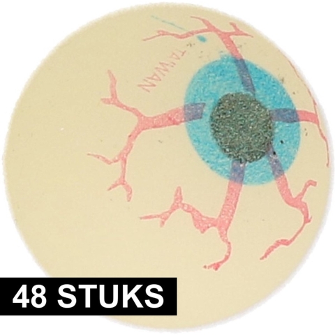 48x Glow in the dark oogbal van 4 cm voor Halloween -