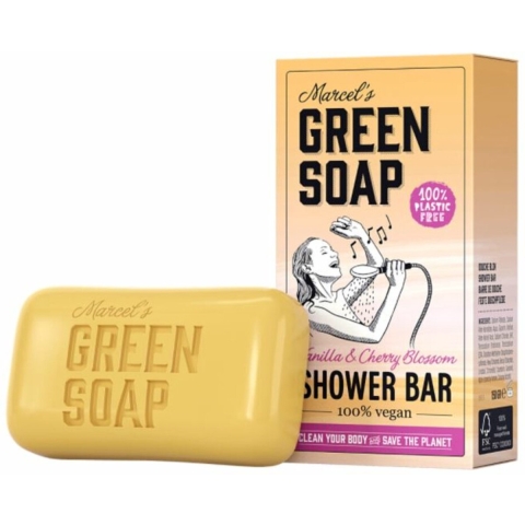 48x Marcel's Green Soap Showerbar Vanilla&Cherry Blossom 150 gr