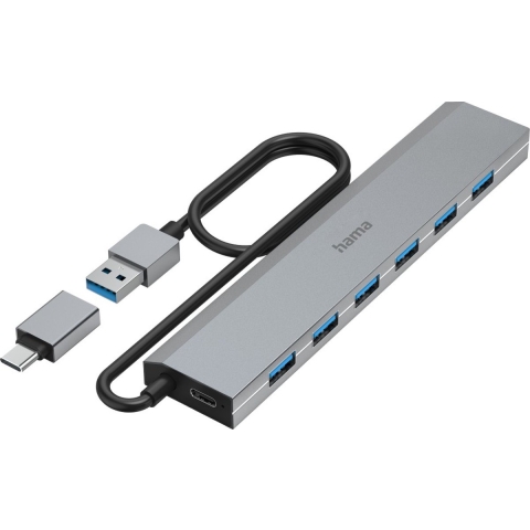 Hama USB-hub 7-poorts USB 3.2 Gen1 5 Gbit/s Inc. USB-C-adapter En Netadapter