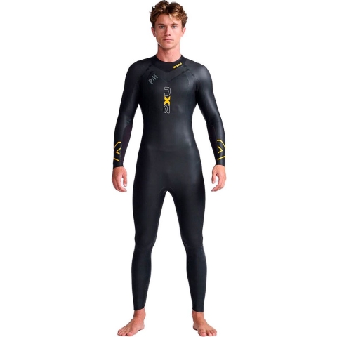 2XU Propel:1 lange mouw wetsuit zwart/oranje heren MT