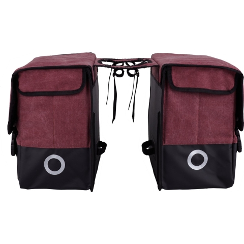 Dubbele Canvas Tas Plus Paarsrood/Matzwart 30L