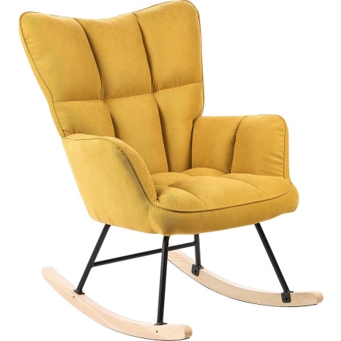 Beliani - OULU - Schommelstoel - Geel - Polyester