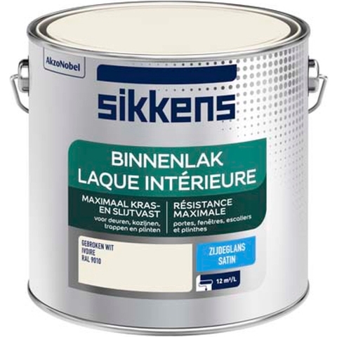 Sikkens Binnenlak Zijdeglans - Ral 9010 - 2,5L