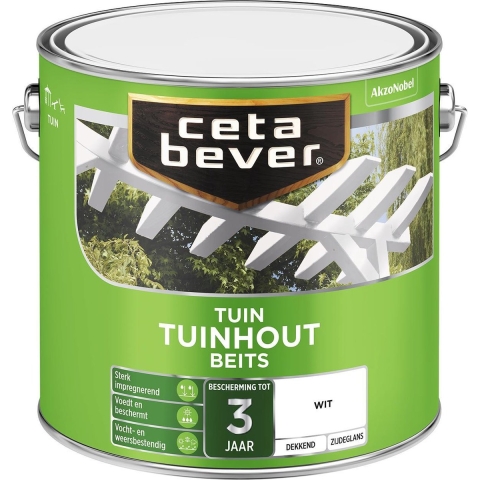 Cetabever Dekkende Tuinhout Beits - Wit - 2,5L