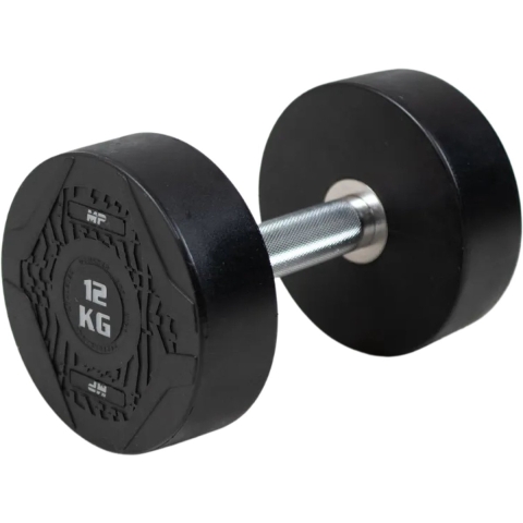 Muscle Power Ronde Dumbbell - Rubber - Per stuk - 12 kg