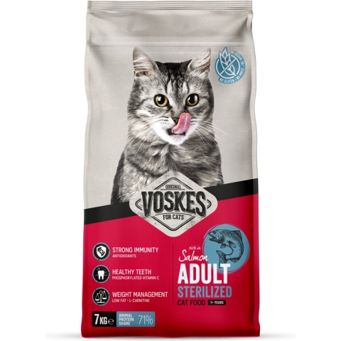 Voskes Kattenbrokken Sterilized Adult Zalm 7 kg