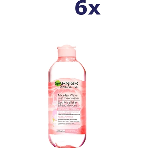 6x Garnier SkinActive Rozenwater Micellair Reinigingswater 400 ml