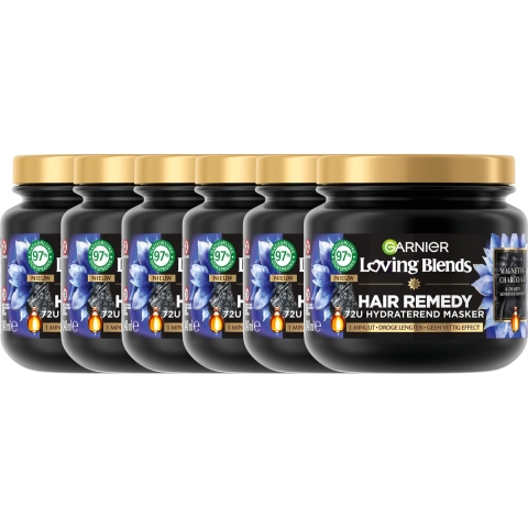 6x Garnier Loving Blends Magnetic Charcoal Haarmasker 340 ml