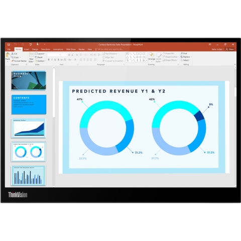 Lenovo ThinkVision M14d LED-monitor Energielabel C (A - G) 35.6 cm (14 inch) 2240 x 1400 Pixel 16:10 8 ms USB-C IPS LED