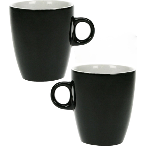 Set van 18x stuks koffie kopjes/bekers zwart 190 ml -