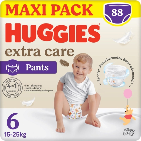 4x Huggies Extra Care Pants Maat 6 (15 - 25 kg) 22 stuks