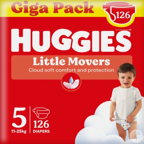 3x Huggies Little Movers Luiers Maat 5 (11 - 25 kg) 42 stuks