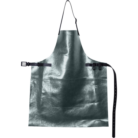Dutchdeluxes - Leren Schort - BBQ Stijl Metallic Grijs