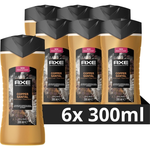 12x Axe Douchegel Copper Santal 300 ml