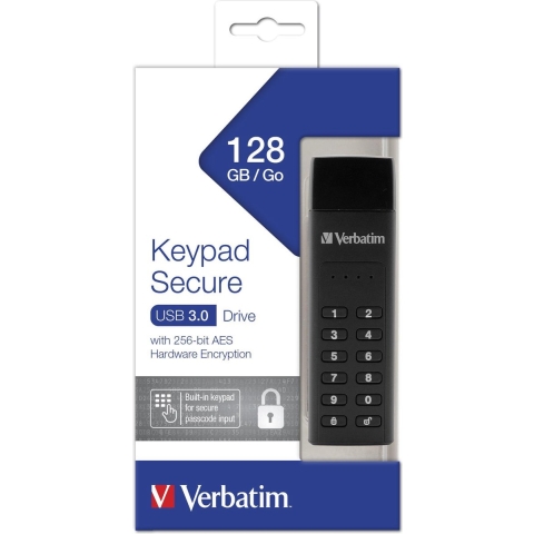 Verbatim Keypad Secure USB-stick 128 GB Zwart 49429 USB 3.2 Gen 1 (USB 3.0)