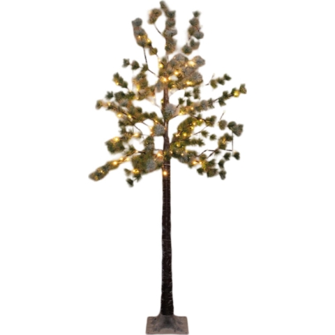 Dennenboom met sneeuw 96led classic warm ip44 trafo 180 cm bruin - Anna's Collection