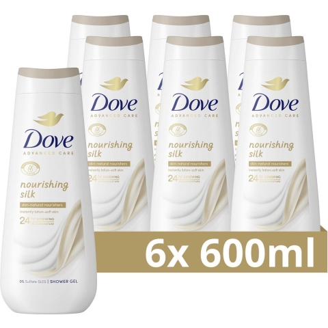 6x Dove Douchecreme Nourishing Silk 600 ml