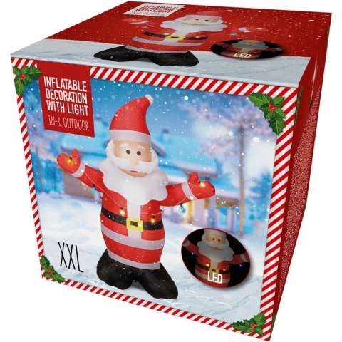 Grote opblaasbare kerstman - met LED verlichting - 190 cm - kerstdecoratie -