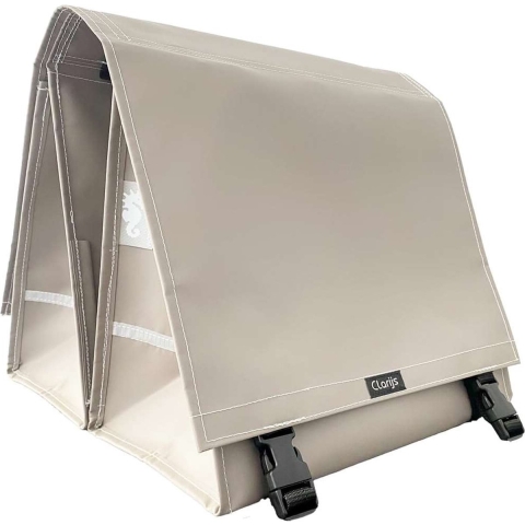 Dubbele Fietstas XL PVC 46L met uitsparing matt taupe