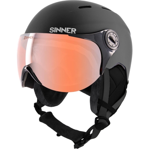 Sinner TYPHOON VISOR skihelm mat zwart, 59-61 cm