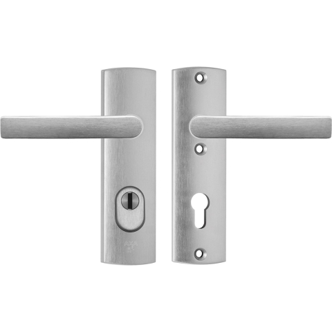 AXA Veiligheidsbeslag Curve Plus kort kruk Blok PC72 anti-kerntrek aluminium naturel