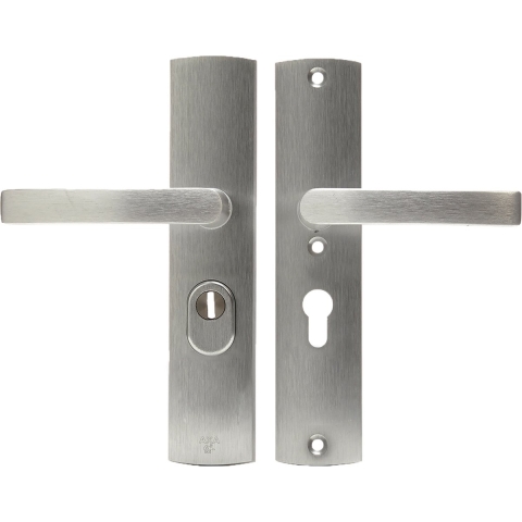 AXA Veiligheidsbeslag Curve Plus kruk Blok PC55 anti-kerntrek aluminium naturel