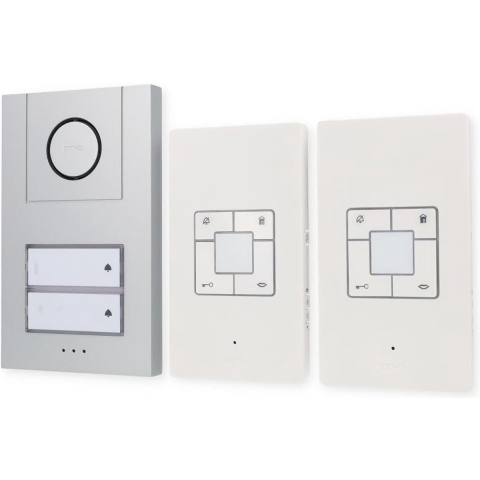 m-e modern-electronics Vistus AD ALU 4020 S Vistus Complete set voor Deurintercom Kabelgebonden Tweegezinswoning Zilver
