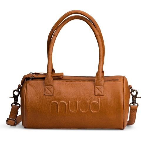 MUUD Drew mini Whisky - Handgemaakt leren crossbody tas 29xØ15cm