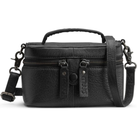 MUUD Lexi Mini Black - Handgemaakt leren mini tas voor diverse projecten 18x11x11cm