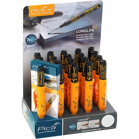 Pica 150/20 Markeerstift diepe gaten | Zwart | Display - PI15020S